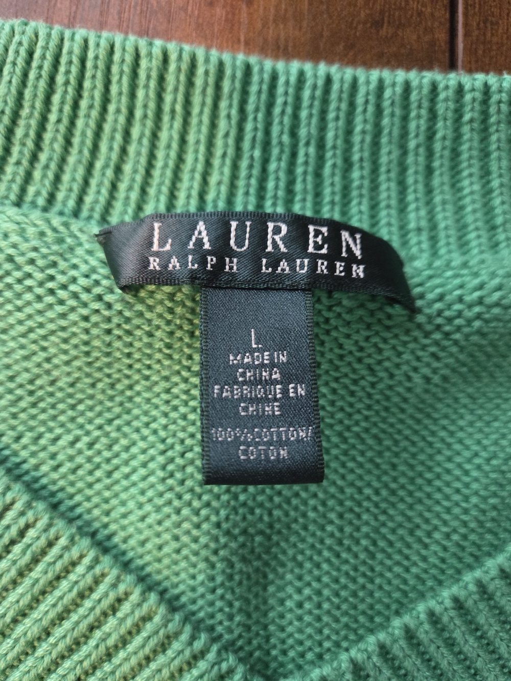 Lauren Ralph Lauren Women's V Neck Sweater Green Size Large - Picture 4 of 7